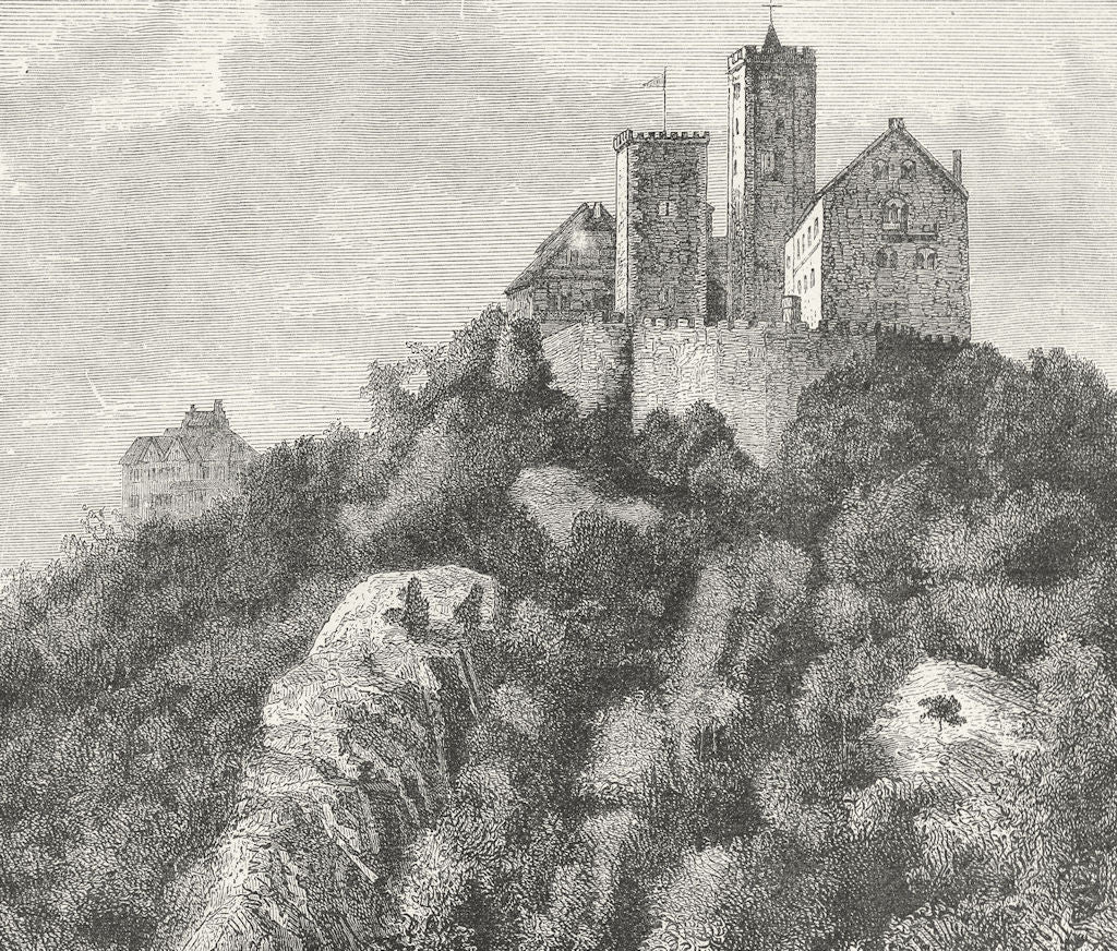 GERMANY. Wartburg c1885 old antique vintage print picture